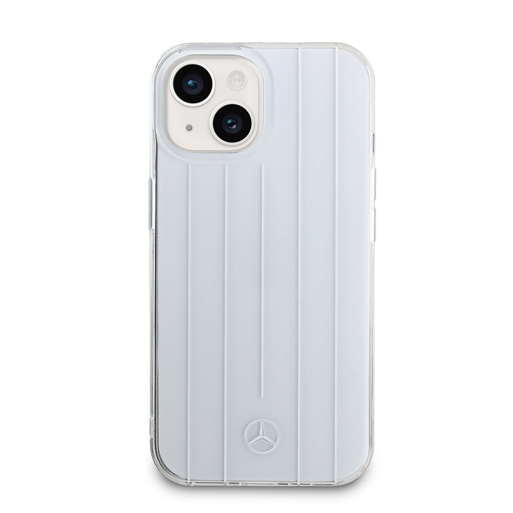 Apple iPhone 14 Kılıf Mercedes Benz Orjinal Lisanslı New Urban 3 Sert PC Paralel Çizgi Desenli Kapak Siyah