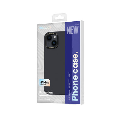 Apple iPhone 14 Kılıf Metal Kamera Çerçeveli Recci Glaze Serisi Kapak Mor