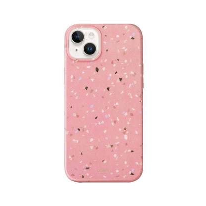 Apple iPhone 14 Kılıf Mozaik Desenli Coehl Terrazzo Kapak Pembe