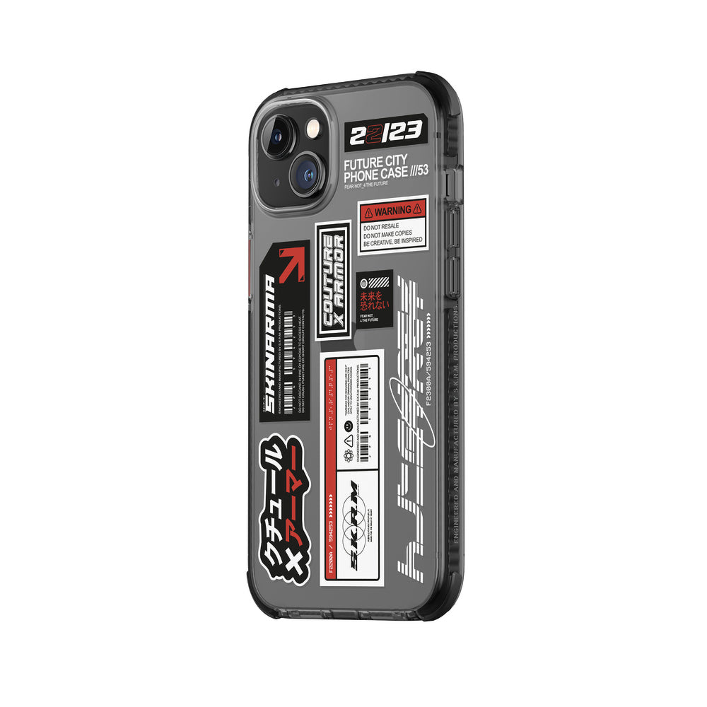 Apple iPhone 14 Kılıf SkinArma Şeffaf Desenli Airbag Tasarımlı Taito Kapak Füme