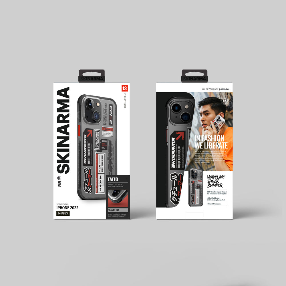 Apple iPhone 14 Kılıf SkinArma Şeffaf Desenli Airbag Tasarımlı Taito Kapak Renksiz