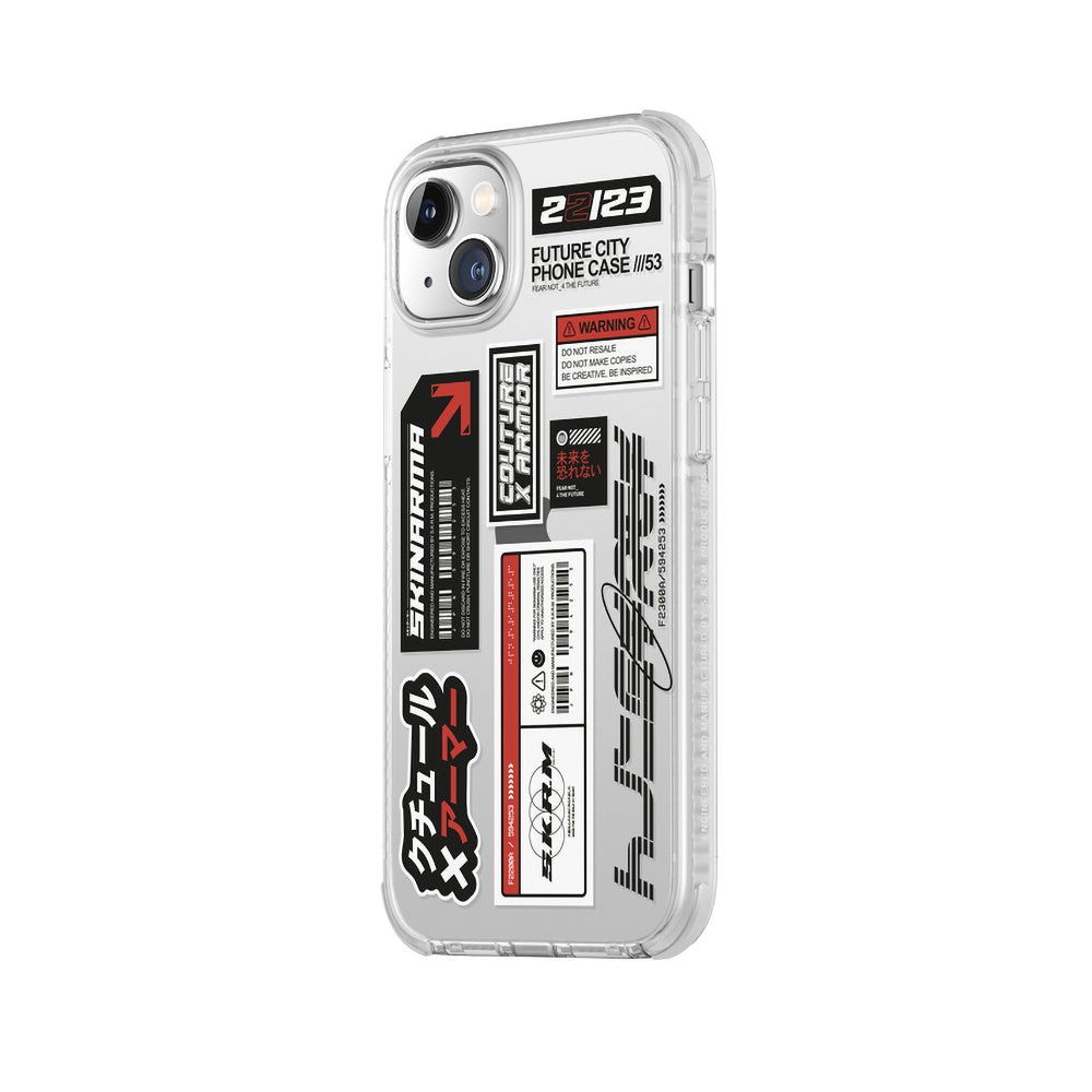 Apple iPhone 14 Kılıf SkinArma Şeffaf Desenli Airbag Tasarımlı Taito Kapak Füme