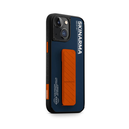 Apple iPhone 14 Kılıf SkinArma Standlı Deri Görünümlü Gyo Kapak Mavi