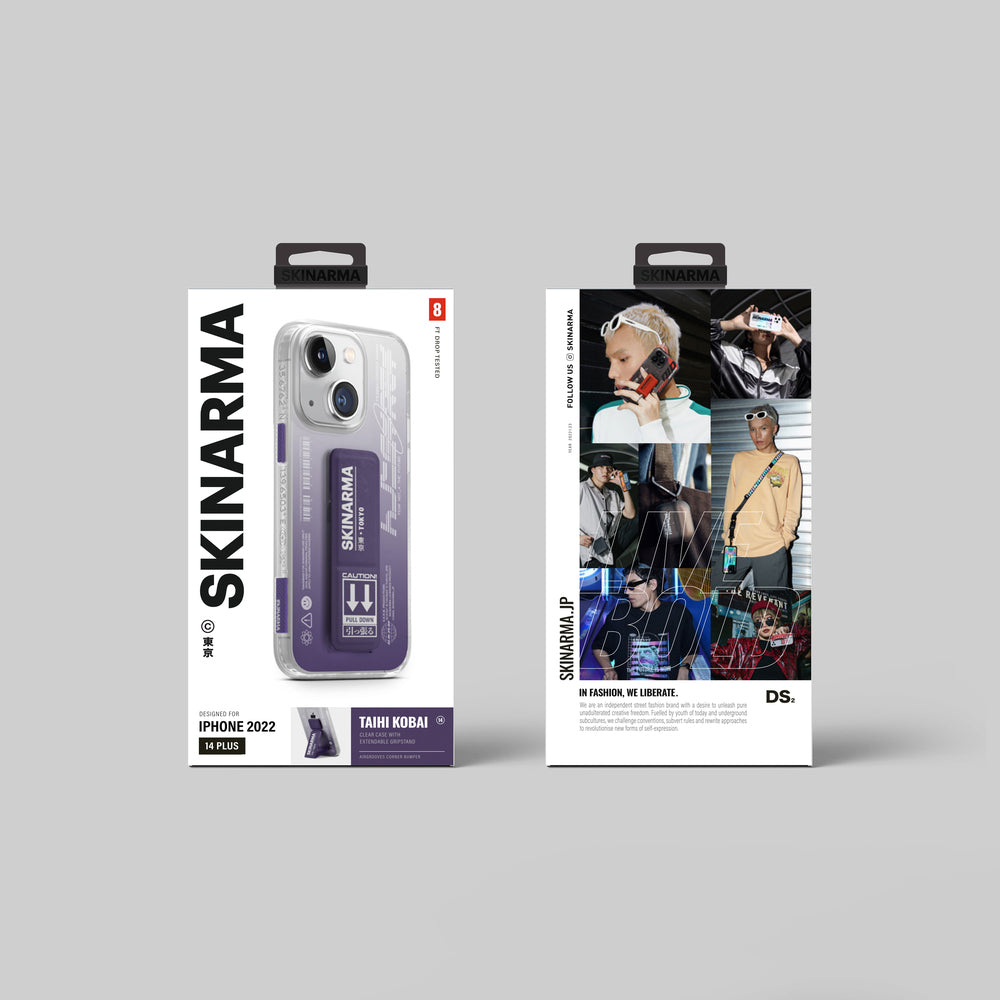 Apple iPhone 14 Kılıf SkinArma Standlı Şeffaf Tasarımlı Taihi Kobai Kapak Siyah