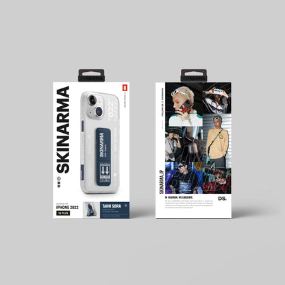 Apple iPhone 14 Kılıf SkinArma Standlı Şeffaf Tasarımlı Taihi Sora Kapak Mavi