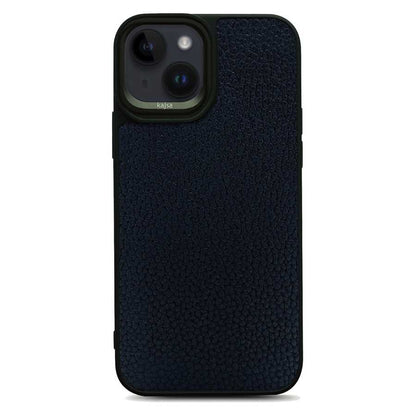 Apple iPhone 14 Kılıf Soft Deri Metal Kamera Çerçeveli Kajsa Litchi Kapak