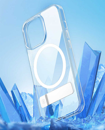 Apple iPhone 14 Kılıf Standlı M-safe Wireless Şarj Özellikli Wiwu Aurora Serisi Kapak Renksiz