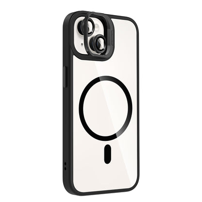 Apple iPhone 14 Kılıf Standlı ve Kamera Lens Hediyeli M-Safe Şarj Özellikli Zore Etro Kapak Desert Titanyum