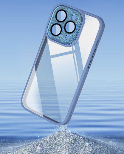 Apple iPhone 14 Kılıf Wiwu GCC-105 Lens Korumalı Renkli Kenar Arkası Şeffaf Multicolor Kapak Pembe