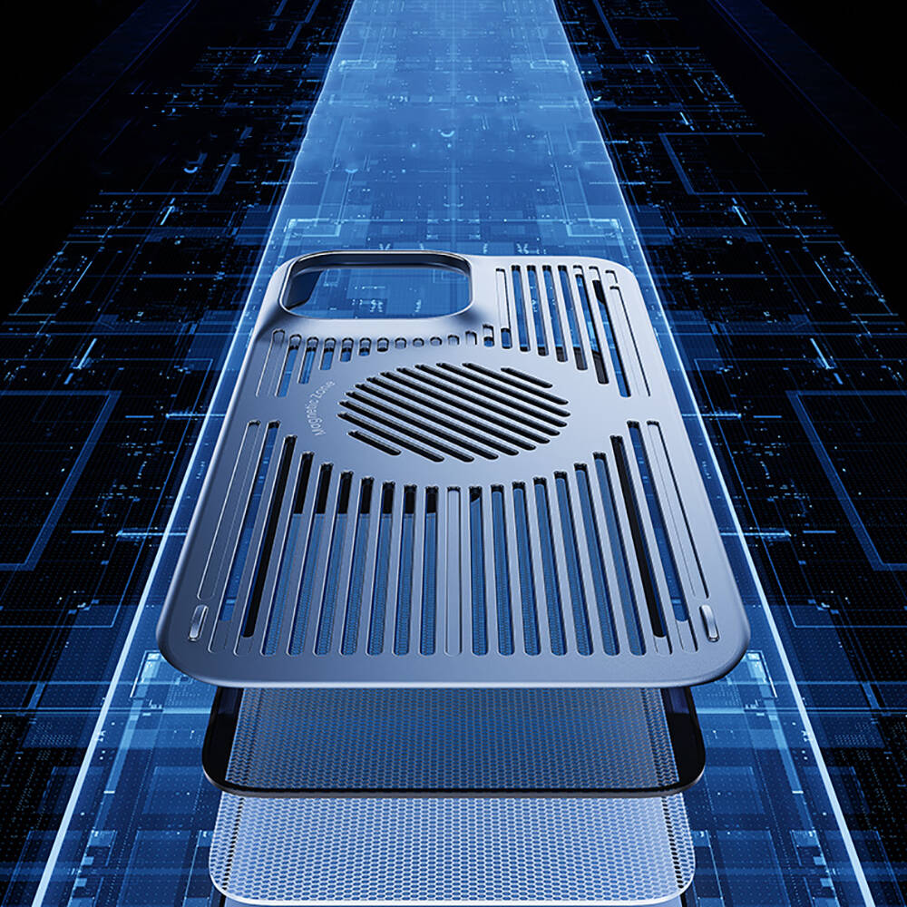 Apple iPhone 14 Plus Kılıf M-safe Şarj Özellikli Soğutucu Benks Biliz Kapak Gri