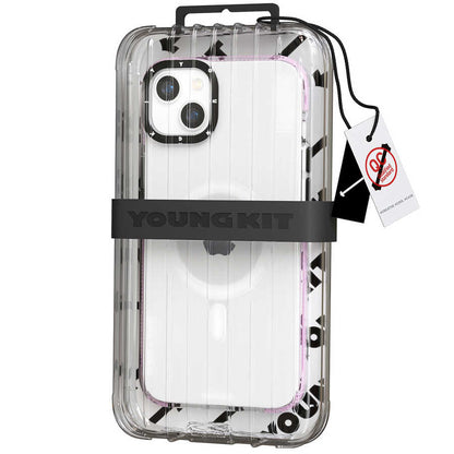 Apple iPhone 14 Plus Kılıf M-safe Şarj Özellikli YoungKit Exquisite Serisi Kapak Mor