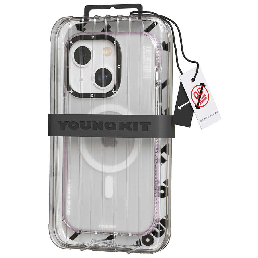 Apple iPhone 14 Plus Kılıf M-safe Şarj Özellikli Youngkit Jane Sand Serisi Kapak Mavi