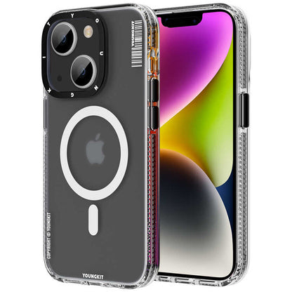 Apple iPhone 14 Plus Kılıf M-safe Şarj Özellikli Youngkit Jane Sand Serisi Kapak Siyah