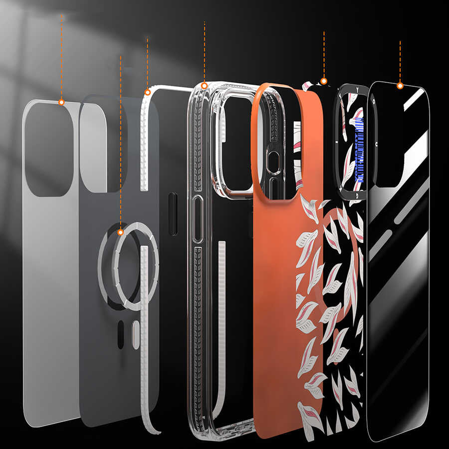 Apple iPhone 14 Plus Kılıf M-safe Şarj Özellikli Youngkit Play Rabbit Serisi Kapak Turuncu