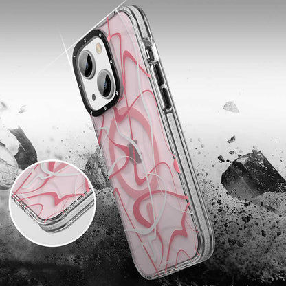Apple iPhone 14 Plus Kılıf M-safe Şarj Özellikli Youngkit Water-Ink Serisi Kapak Yeşil