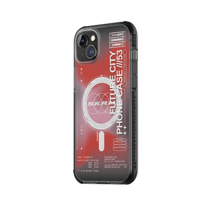 Apple iPhone 14 Plus Kılıf SkinArma Şeffaf Airbag Tasarımlı M-safe Şarj Özellikli Shorai Kapak Kırmızı