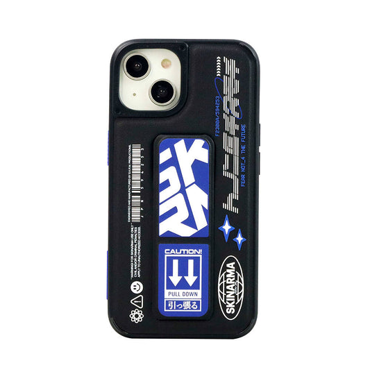 Apple iPhone 14 Plus Kılıf SkinArma Standlı Deri Görünümlü Akarui Kapak Mavi