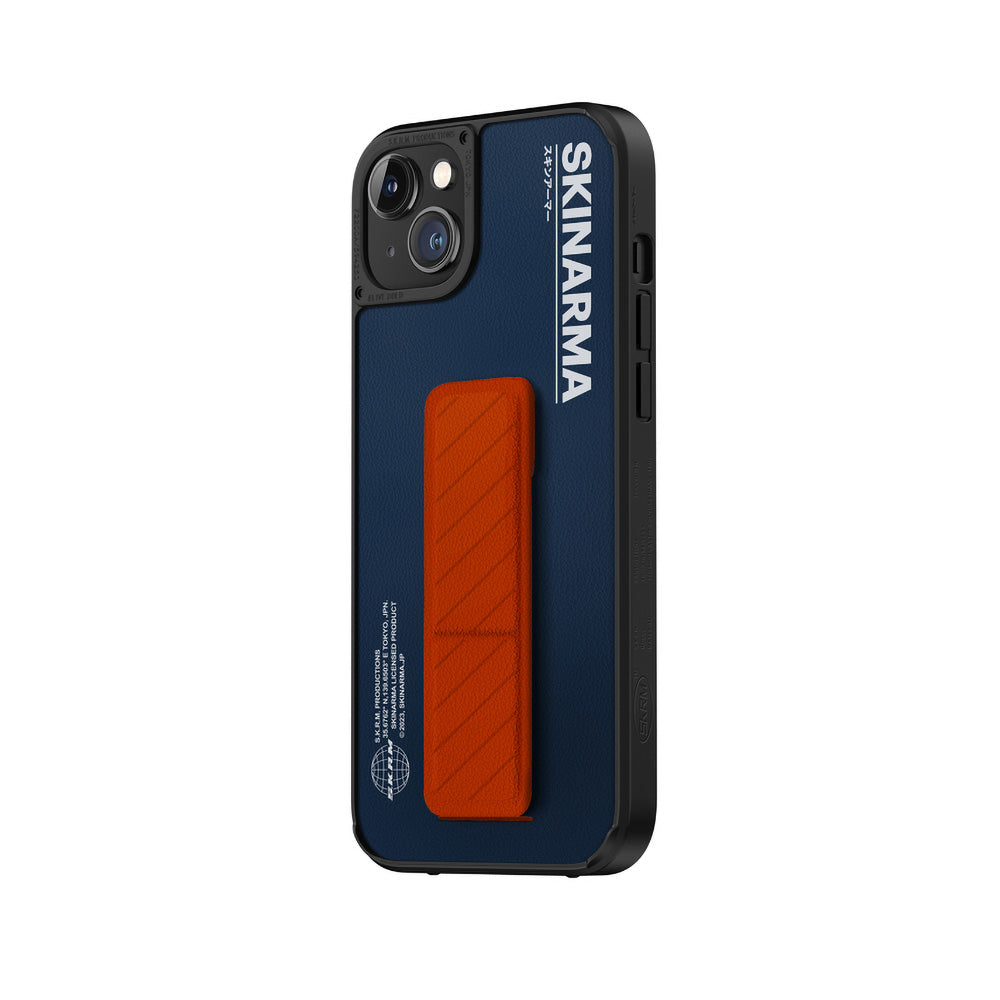 Apple iPhone 14 Plus Kılıf SkinArma Standlı Deri Görünümlü Gyo Kapak Mavi