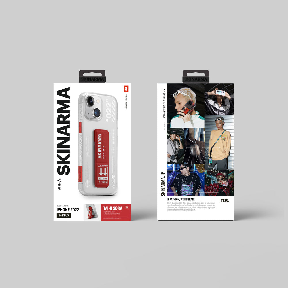 Apple iPhone 14 Plus Kılıf SkinArma Standlı Şeffaf Tasarımlı Taihi Sora Kapak Siyah