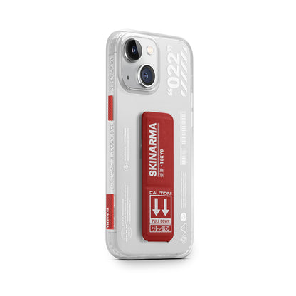 Apple iPhone 14 Plus Kılıf SkinArma Standlı Şeffaf Tasarımlı Taihi Sora Kapak Kırmızı