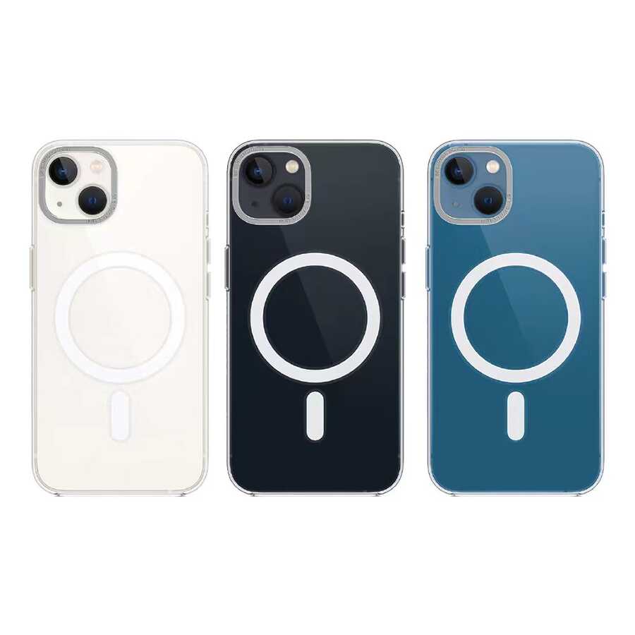 Apple iPhone 14 Plus Kılıf Wiwu MCC-102 Magnetic Crystal Sert PC Kapak Renksiz