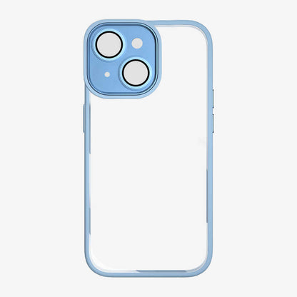 Apple iPhone 14 Plus Kılıf Wiwu VCC-104 Lens Korumalı Renkli Kenar Arkası Şeffaf Vivid Clear Kapak Mavi
