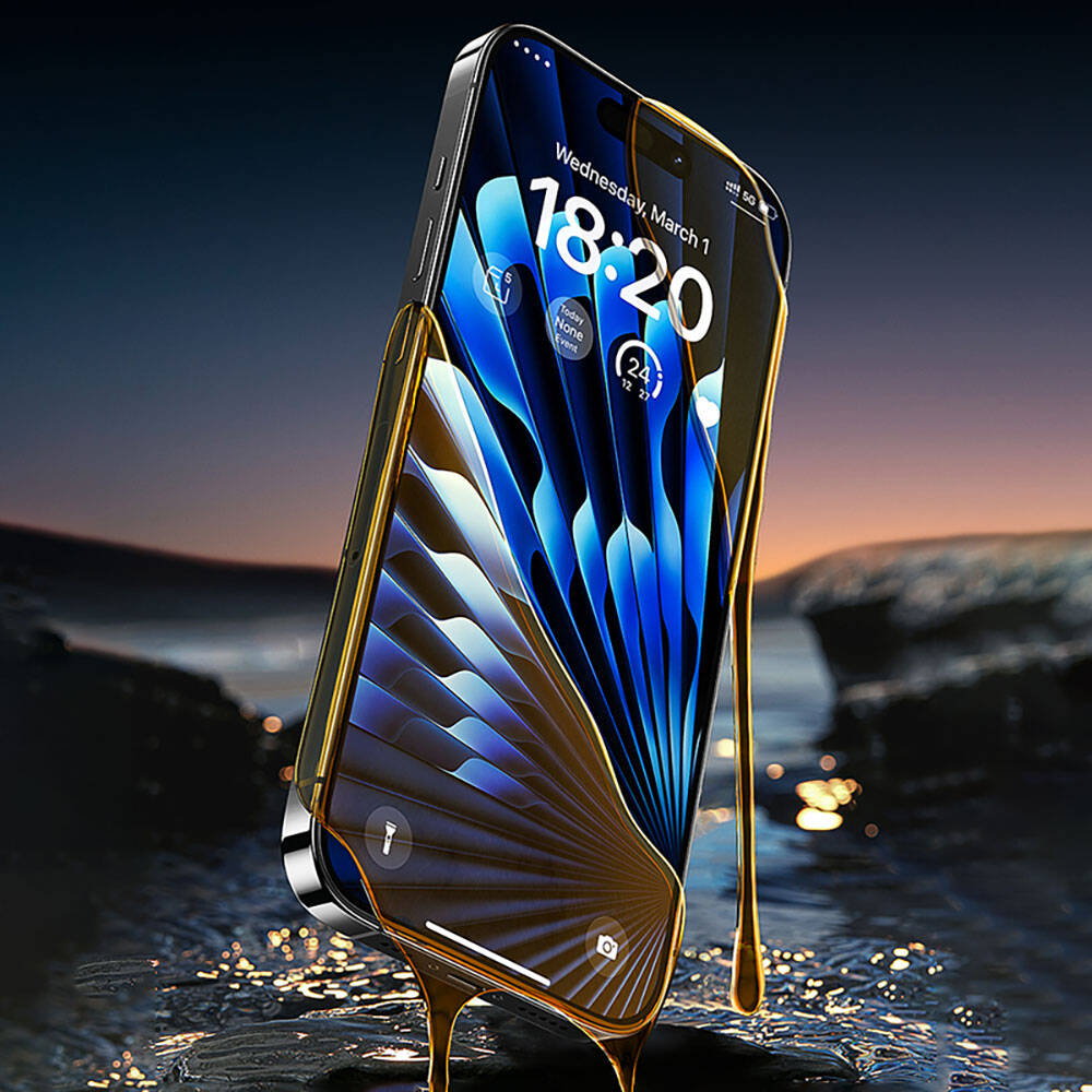 Apple iPhone 14 Pro Benks Glass Warrior Safir Coating Ekran Koruyucu + Kolay Uygulama Aparatlı Siyah