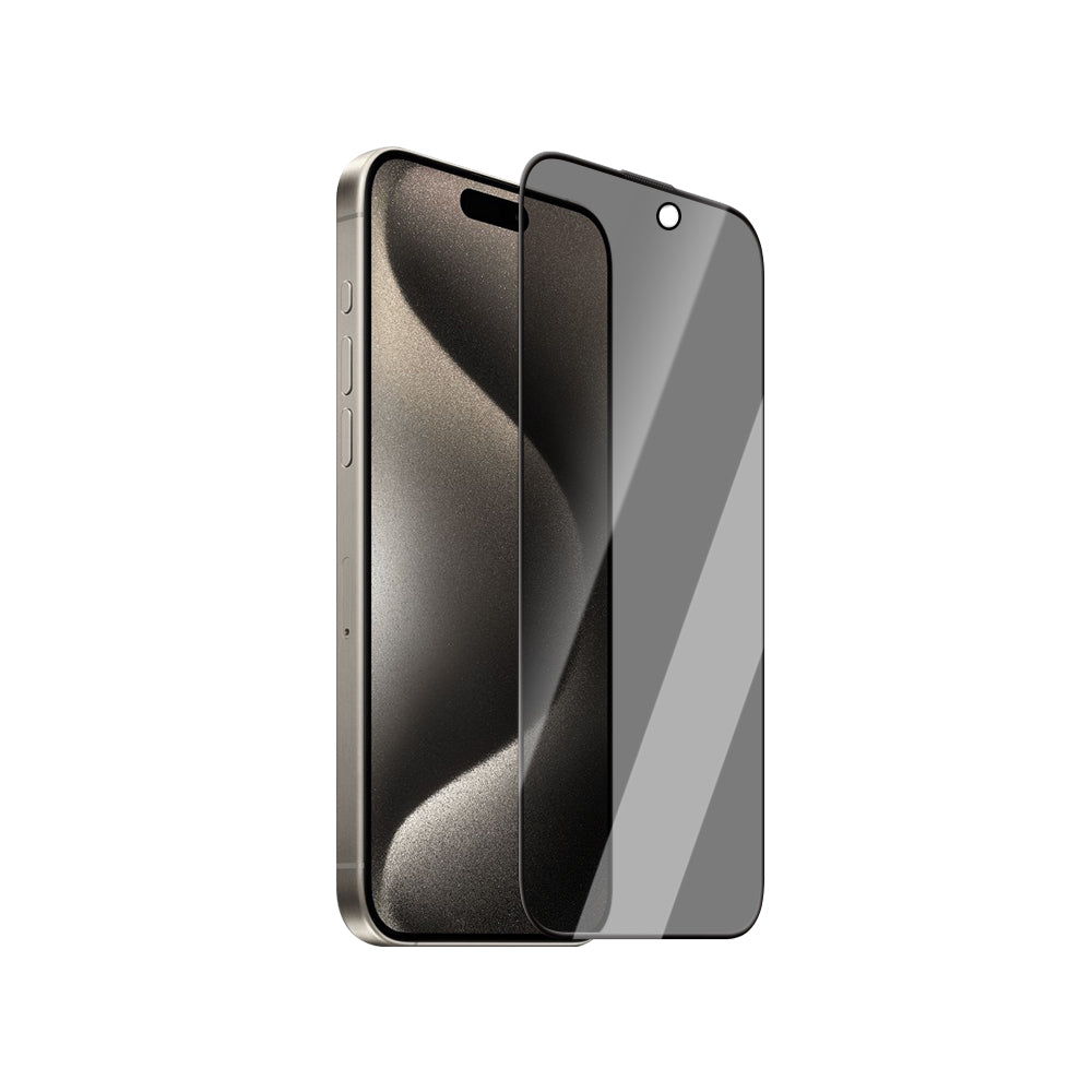 Apple iPhone 14 Pro CaseWorld 0.25mm Privacy 3D Temperli Cam Ekran Koruyucu + Uygulama Aparatlı Siyah