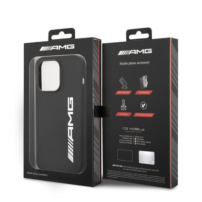 Apple iPhone 14 Pro Kılıf AMG M-safe Şarj Özellikli Büyük Logo Dizayn Kapak Siyah