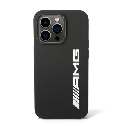 Apple iPhone 14 Pro Kılıf AMG M-safe Şarj Özellikli Büyük Logo Dizayn Kapak Siyah
