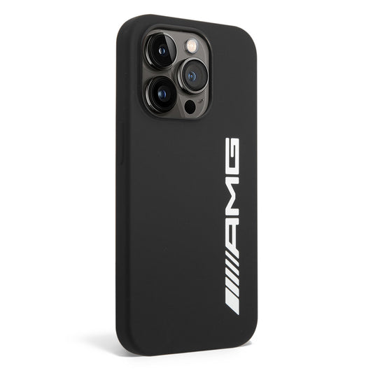Apple iPhone 14 Pro Kılıf AMG M-safe Şarj Özellikli Büyük Logo Dizayn Kapak Siyah