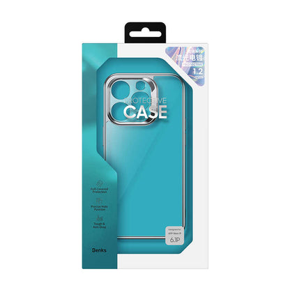 Apple iPhone 14 Pro Kılıf Benks Electroplating TPU Kapak Ekran Koruyucu Hediyeli Mor