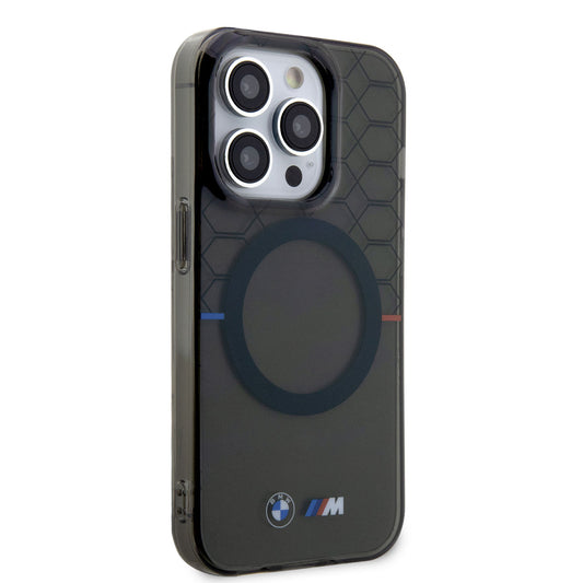 Apple iPhone 14 Pro Kılıf BMW M-safe Şarj Özellikli Transparan M Dizayn Kapak Gri