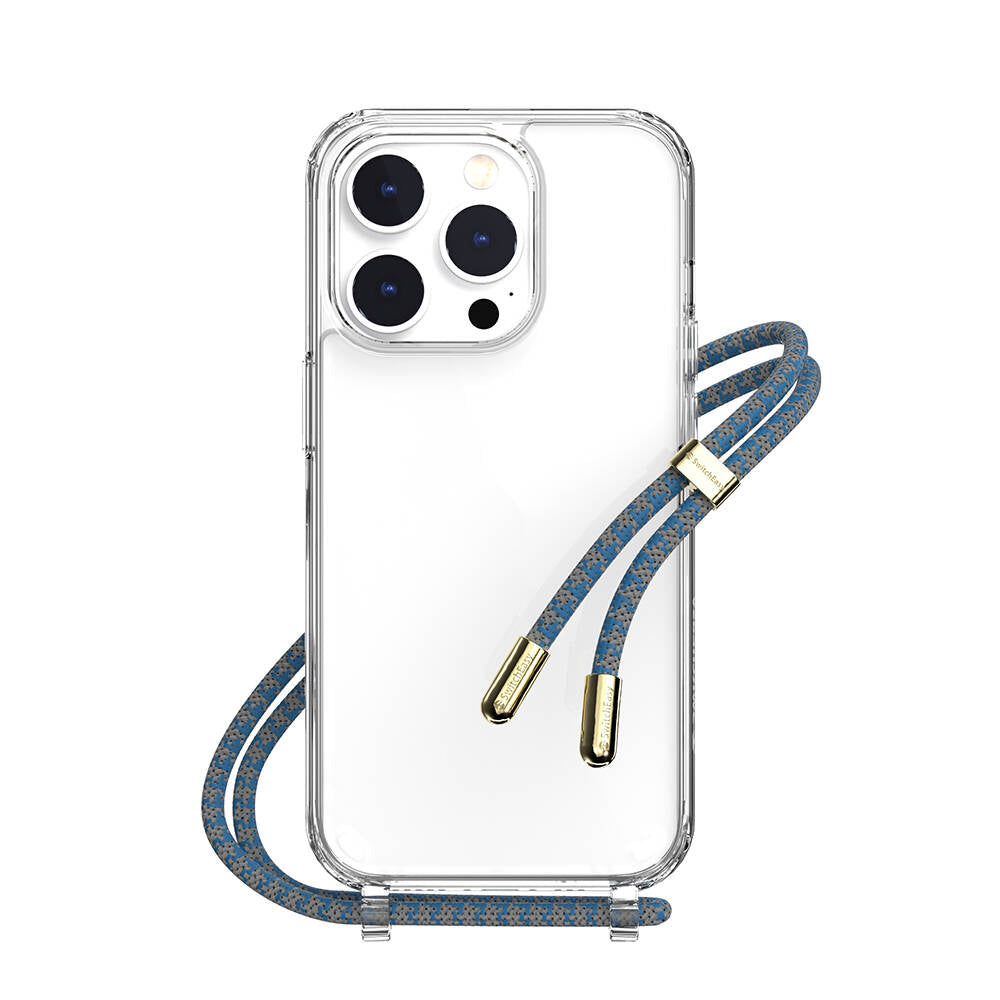 Apple iPhone 14 Pro Kılıf Boyun Askılı Şok Önleyicili Şeffaf Lisanslı Switcheasy Play Kapak Pembe