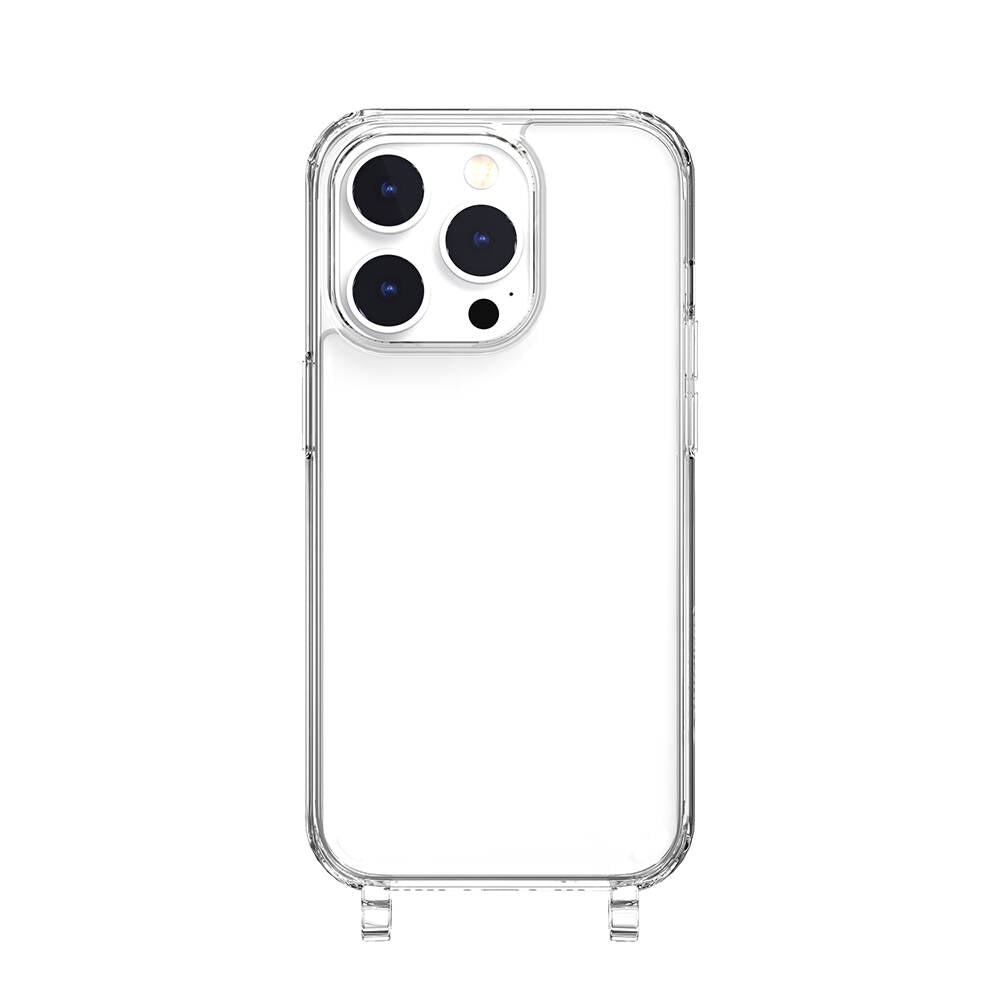 Apple iPhone 14 Pro Kılıf Boyun Askılı Şok Önleyicili Şeffaf Lisanslı Switcheasy Play Kapak Pembe