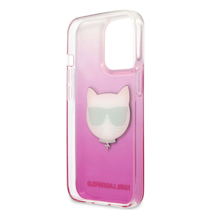 Apple iPhone 14 Pro Kılıf Karl Lagerfeld Sert TPU Choupette Dizayn Kapak Pembe