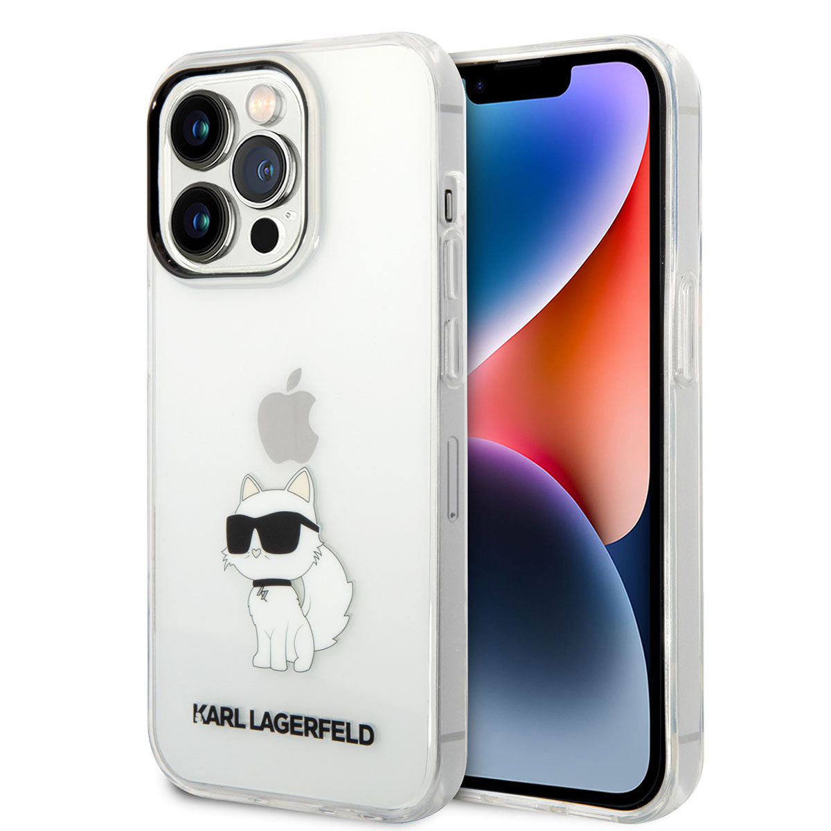 Apple iPhone 14 Pro Kılıf Karl Lagerfeld Transparan Choupette Dizayn Kapak Renksiz