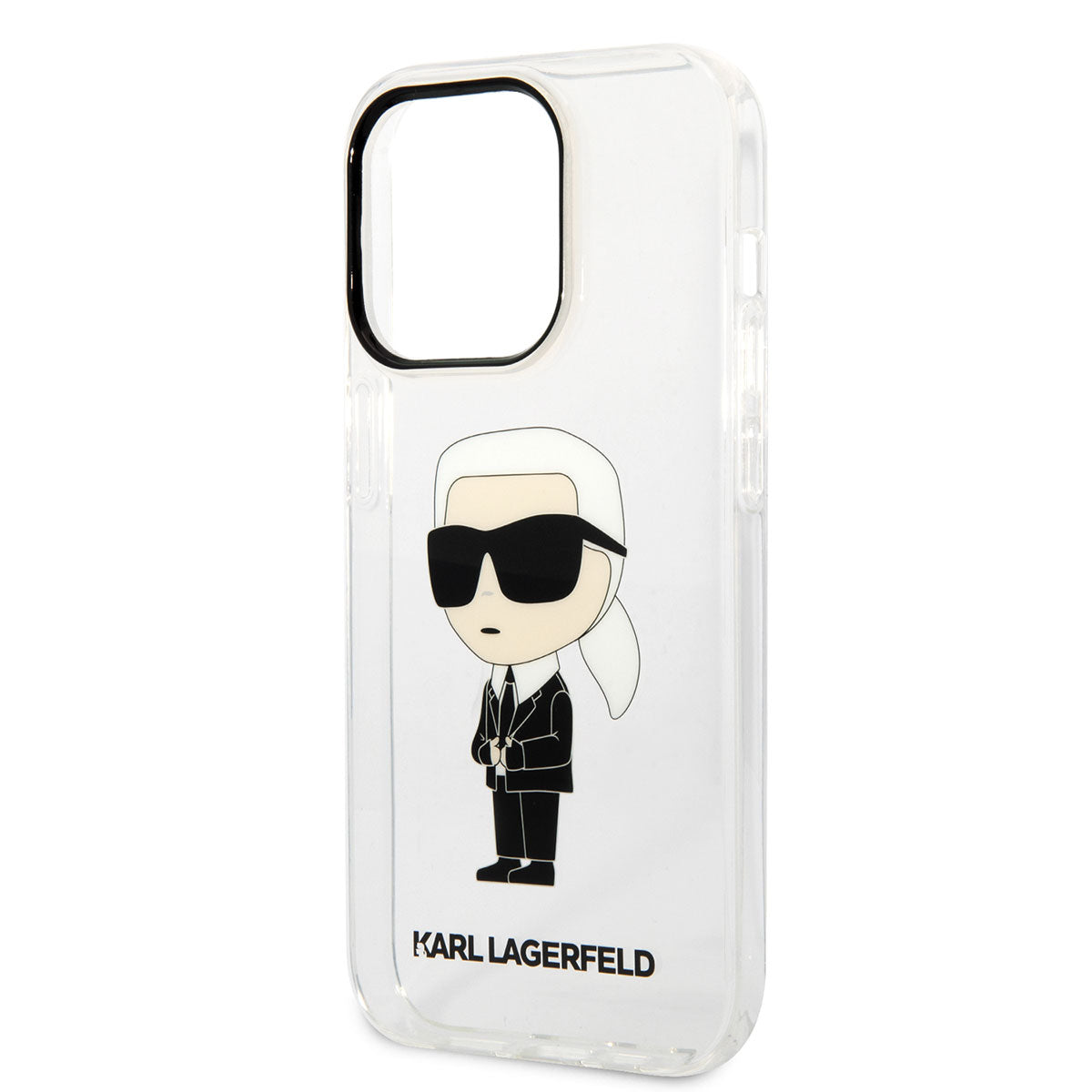 Apple iPhone 14 Pro Kılıf Karl Lagerfeld Transparan İkonik Karl Dizayn Kapak Renksiz