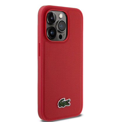 Apple iPhone 14 Pro Kılıf Lacoste Orjinal Lisanslı PU Pike Desenli Arka Yüzey İkonik Timsah Dokuma Logolu Kapak Yeşil