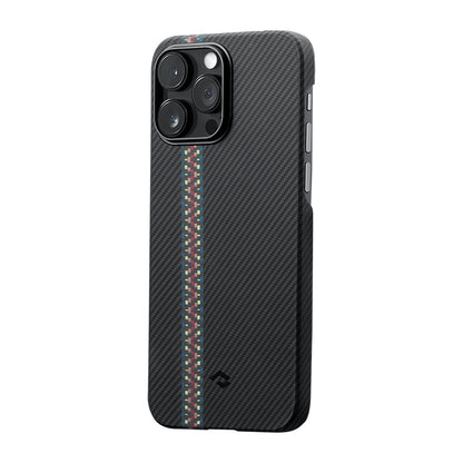Apple iPhone 14 Pro Kılıf M-safe Şarj Özellikli 600D Aramid Fiber Pitaka Tactile Woven Orchestra Serisi Rhapsody Kapak Siyah