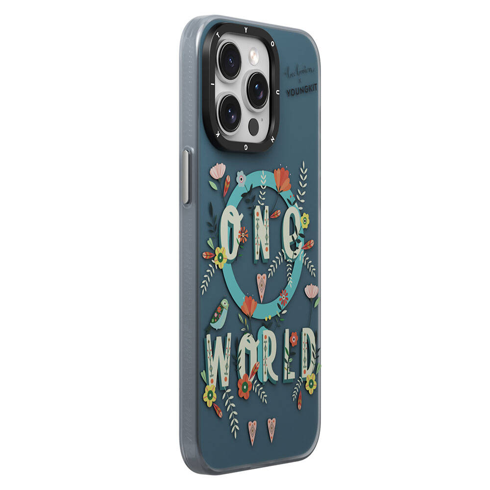 Apple iPhone 14 Pro Kılıf M-safe Şarj Özellikli Bee Brown Tasarımlı Youngkit Colorful Life Serisi Kapak Turkuaz