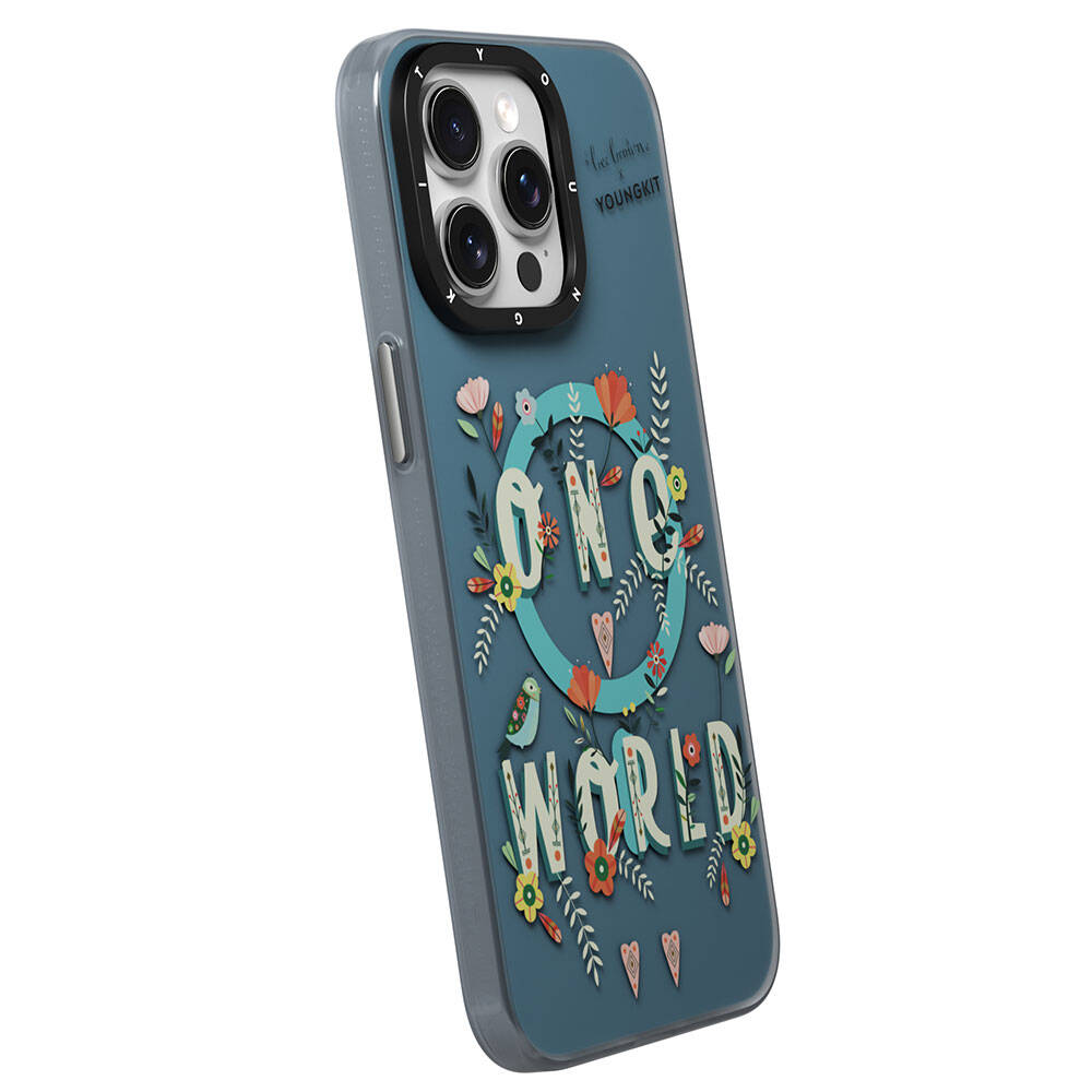 Apple iPhone 14 Pro Kılıf M-safe Şarj Özellikli Bee Brown Tasarımlı Youngkit Colorful Life Serisi Kapak Turkuaz