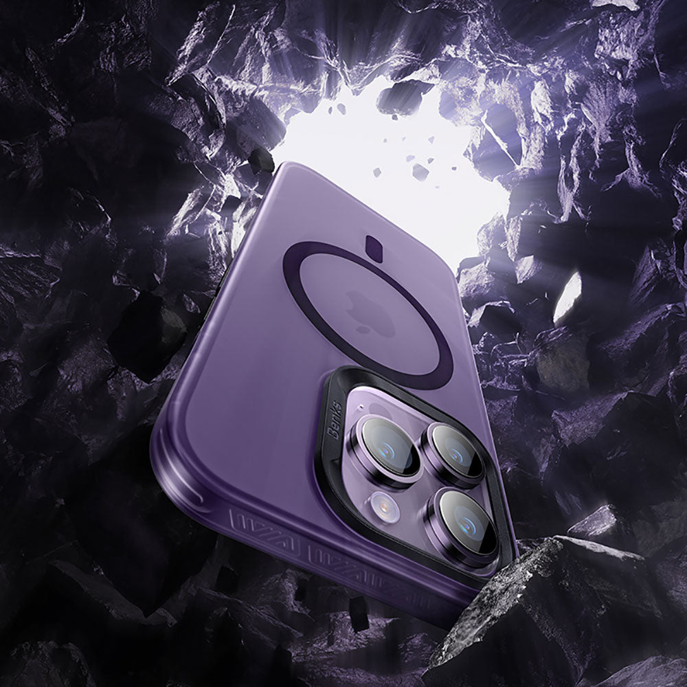 Apple iPhone 14 Pro Kılıf M-safe Şarj Özellikli Benks Lucid Armor Kapak Siyah