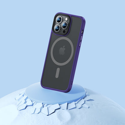 Apple iPhone 14 Pro Kılıf M-safe Şarj Özellikli Benks Mist Hybrid Kapak Derin Mor