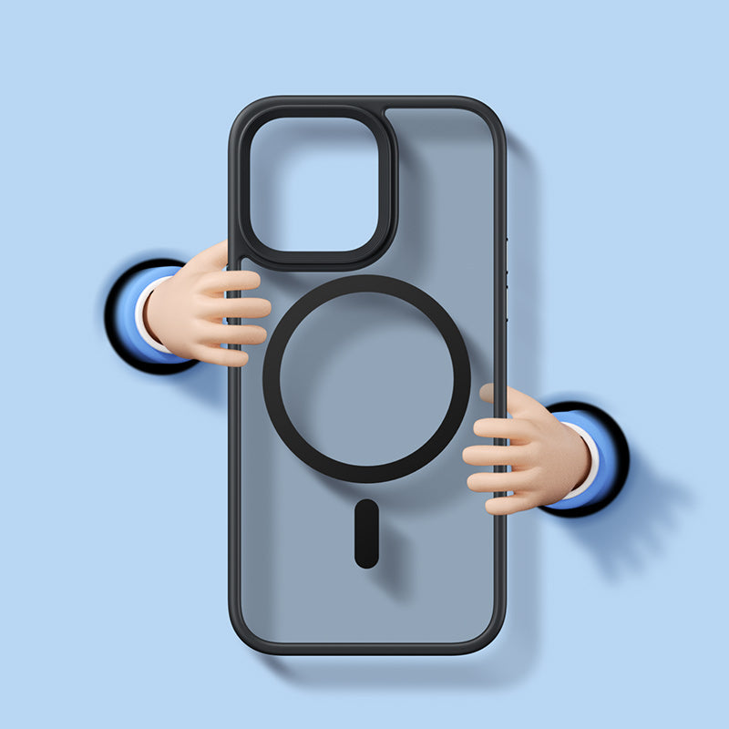 Apple iPhone 14 Pro Kılıf M-safe Şarj Özellikli Benks Mist Hybrid Kapak Siyah