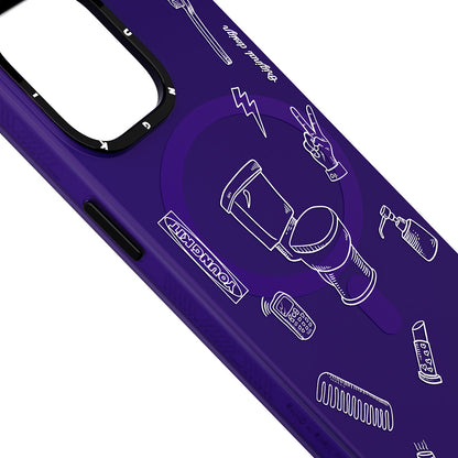 Apple iPhone 14 Pro Kılıf M-safe Şarj Özellikli Desenli Youngkit Plaything Serisi Kapak Mor