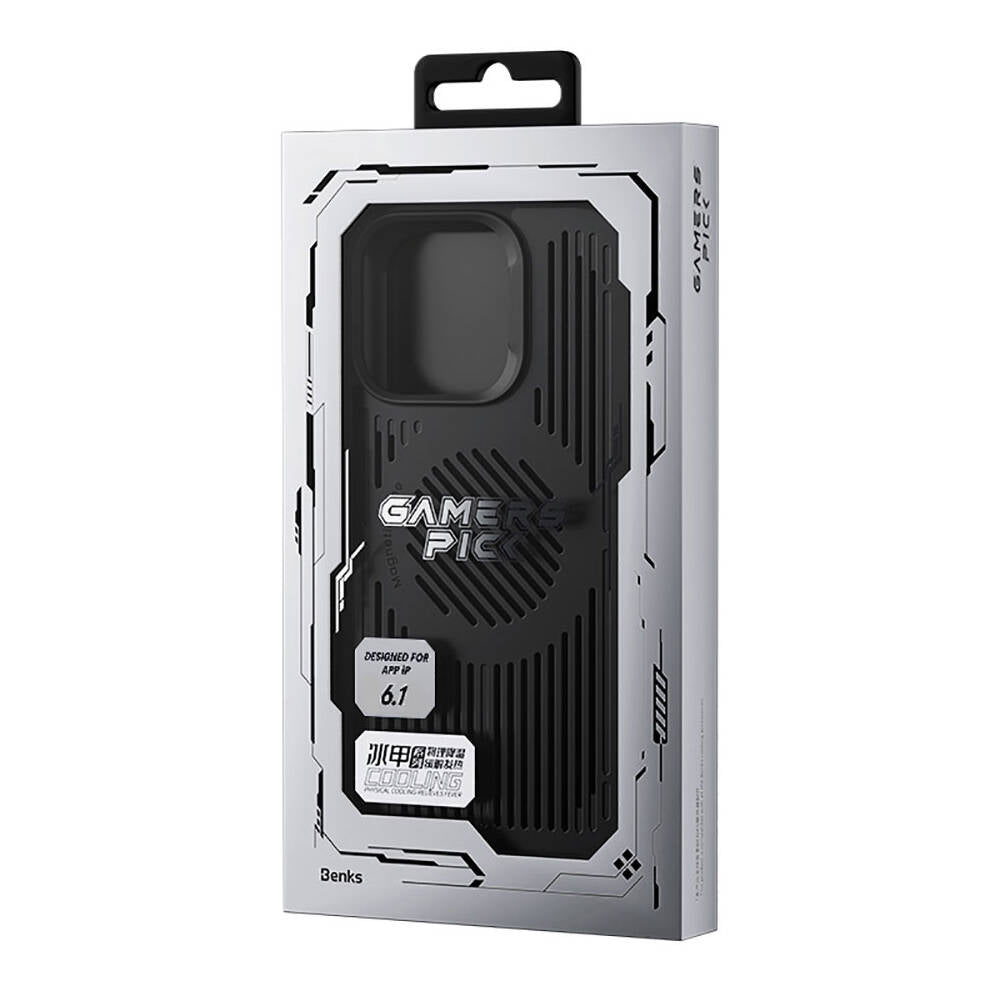 Apple iPhone 14 Pro Kılıf M-safe Şarj Özellikli Düşme Dirençli Soğutucu Benks Biliz Kapak Siyah