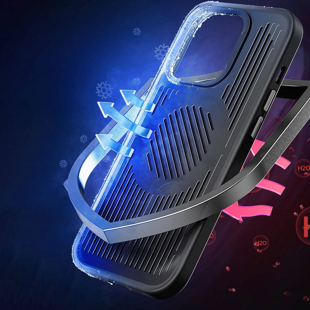 Apple iPhone 14 Pro Kılıf M-safe Şarj Özellikli Düşme Dirençli Soğutucu Benks Biliz Kapak Siyah