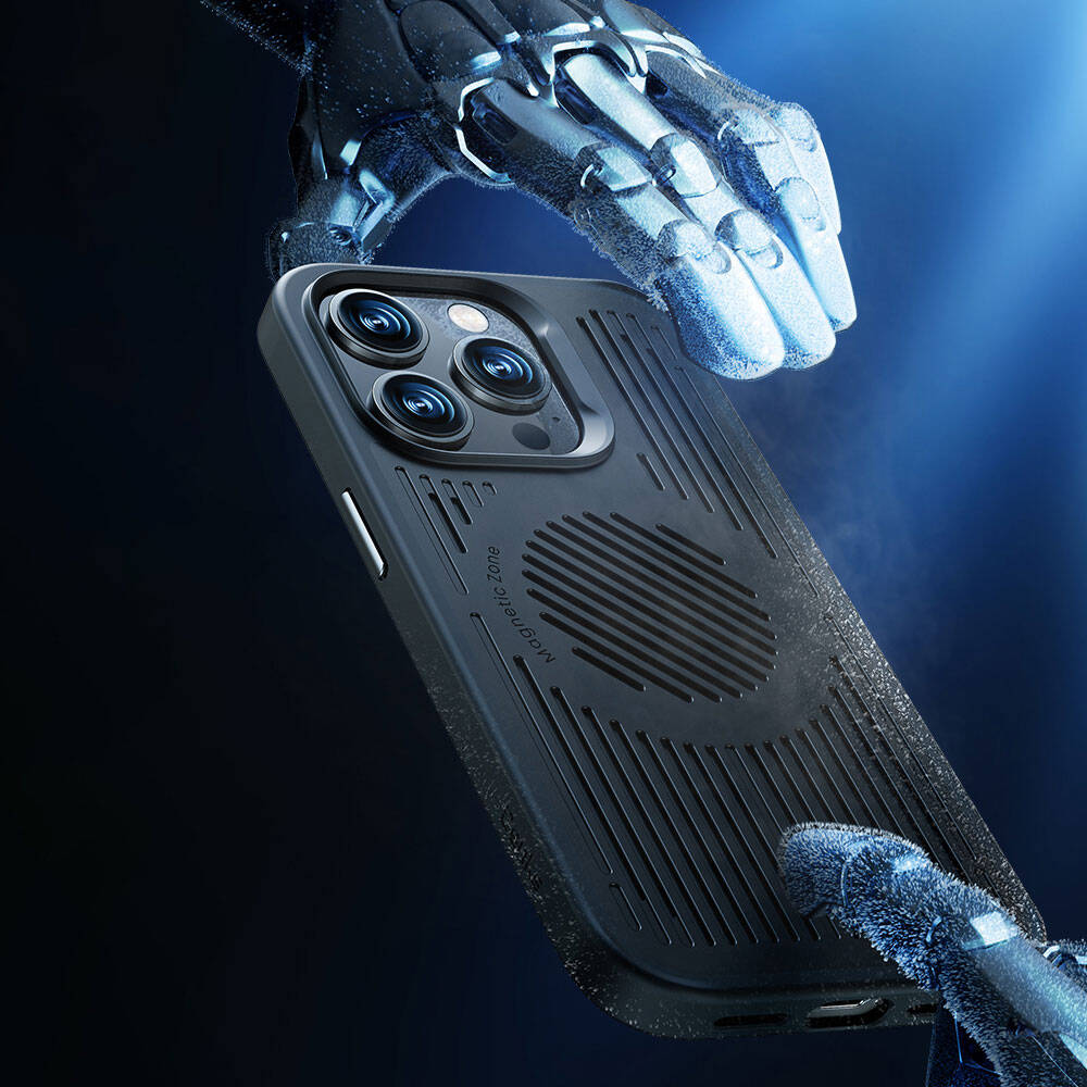 Apple iPhone 14 Pro Kılıf M-safe Şarj Özellikli Düşme Dirençli Soğutucu Benks Biliz Kapak Siyah