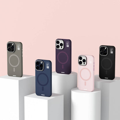 Apple iPhone 14 Pro Kılıf M-safe Şarj Özellikli Kamera Standlı Youngkit Bitty Cream Kapak Mor